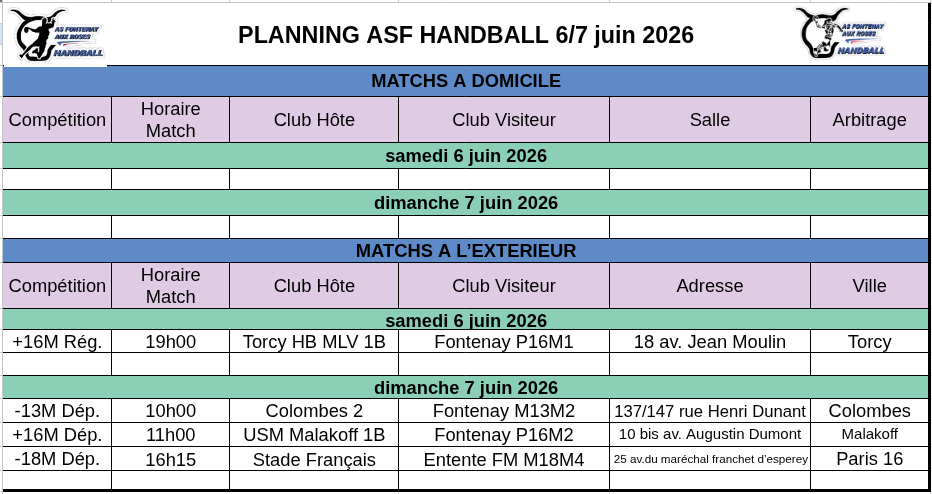 Programme du week-end du 6-7 juin