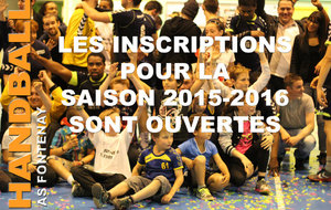 Inscriptions 2015-2016 ouvertes !