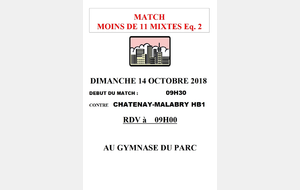 [-11 2] contre Chatenay-Malabry HB 1