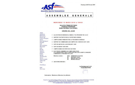 Assemblée Générale de l'ASF